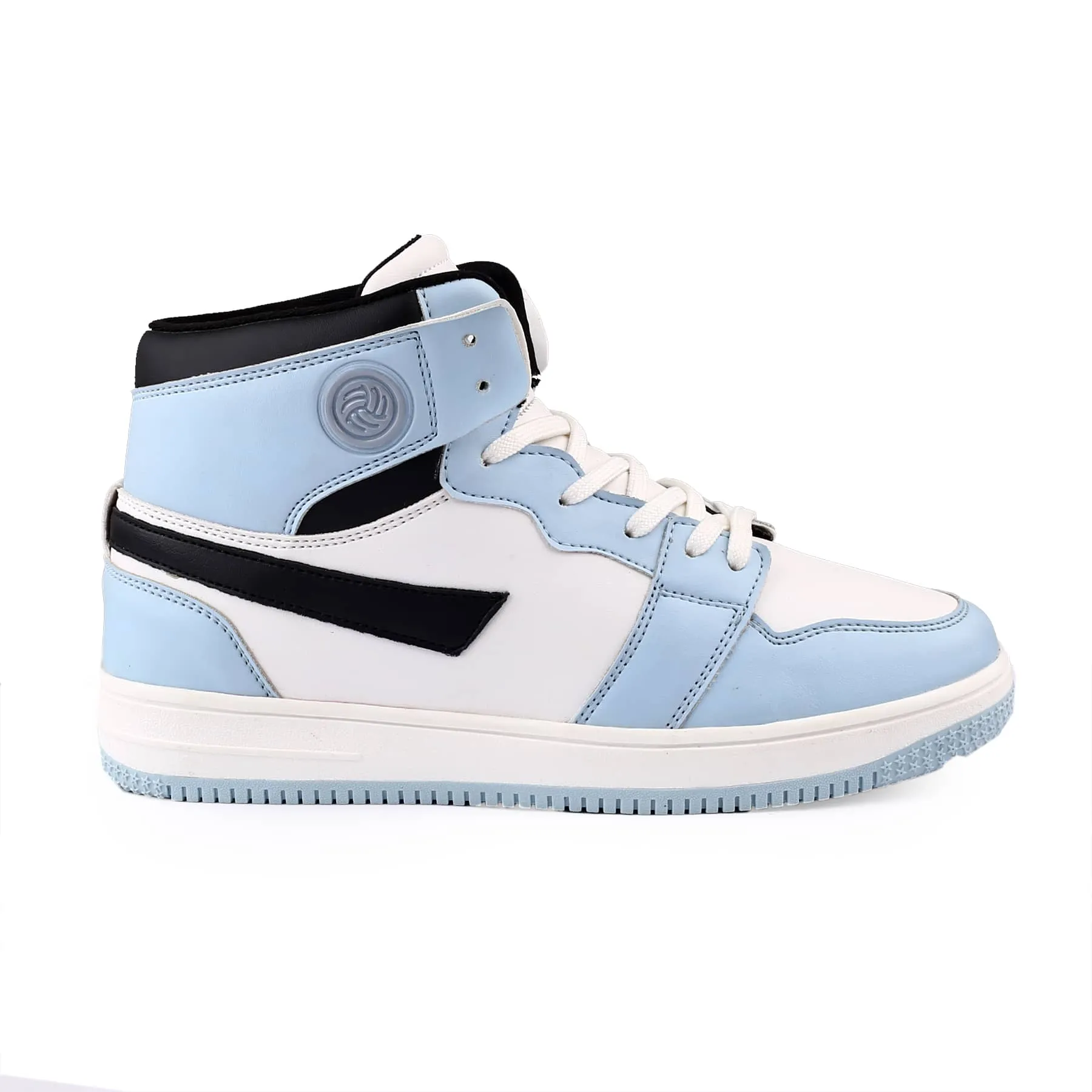 Bacca Bucci Femme Sneakers Hautes Harmony—Elegantes baskets à lacets pour femmes en bleu pastel et rose