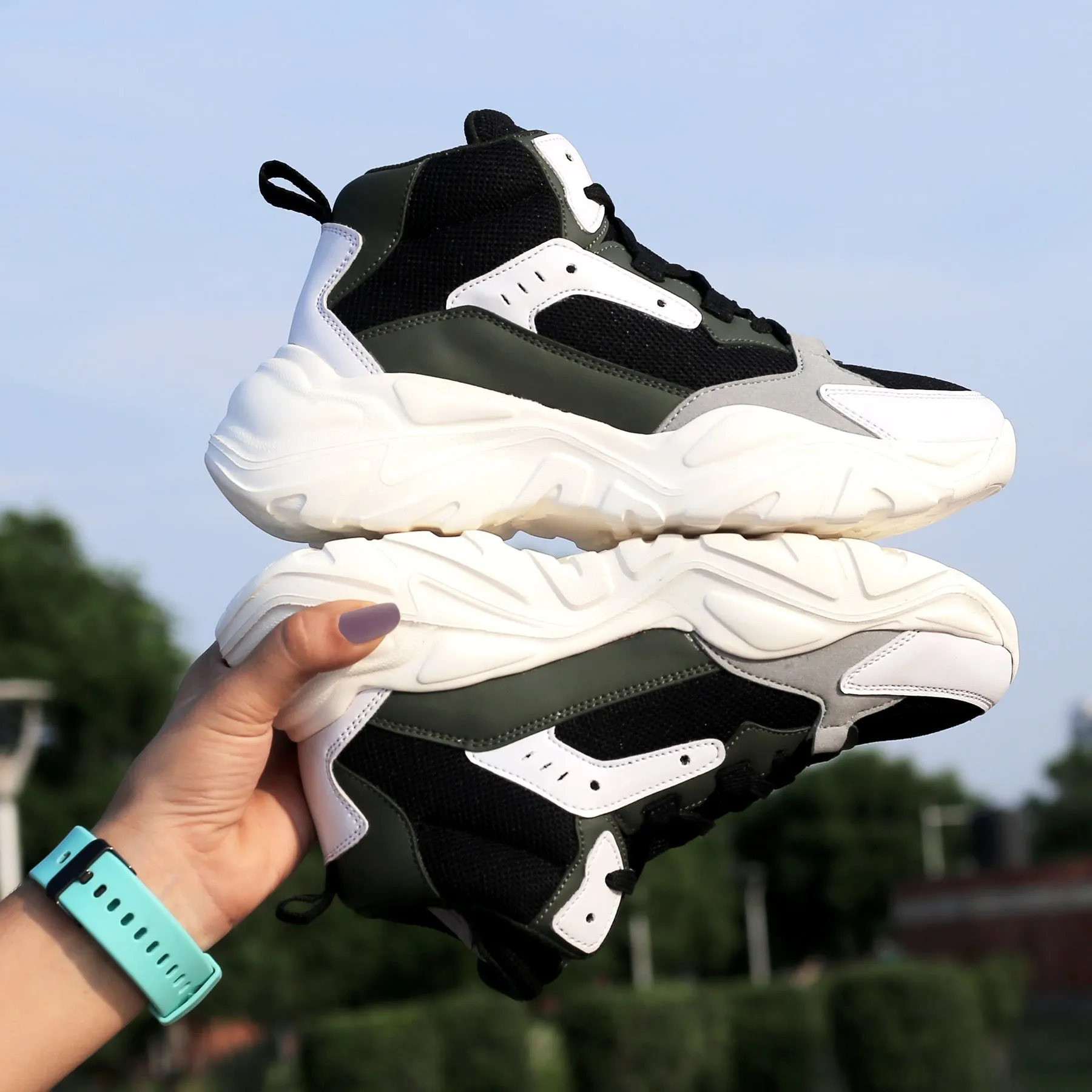 Bacca Bucci NYRA Sneakers de mode à plateforme mi-haute pour femmes | Sneakers volumineuses StreetWear