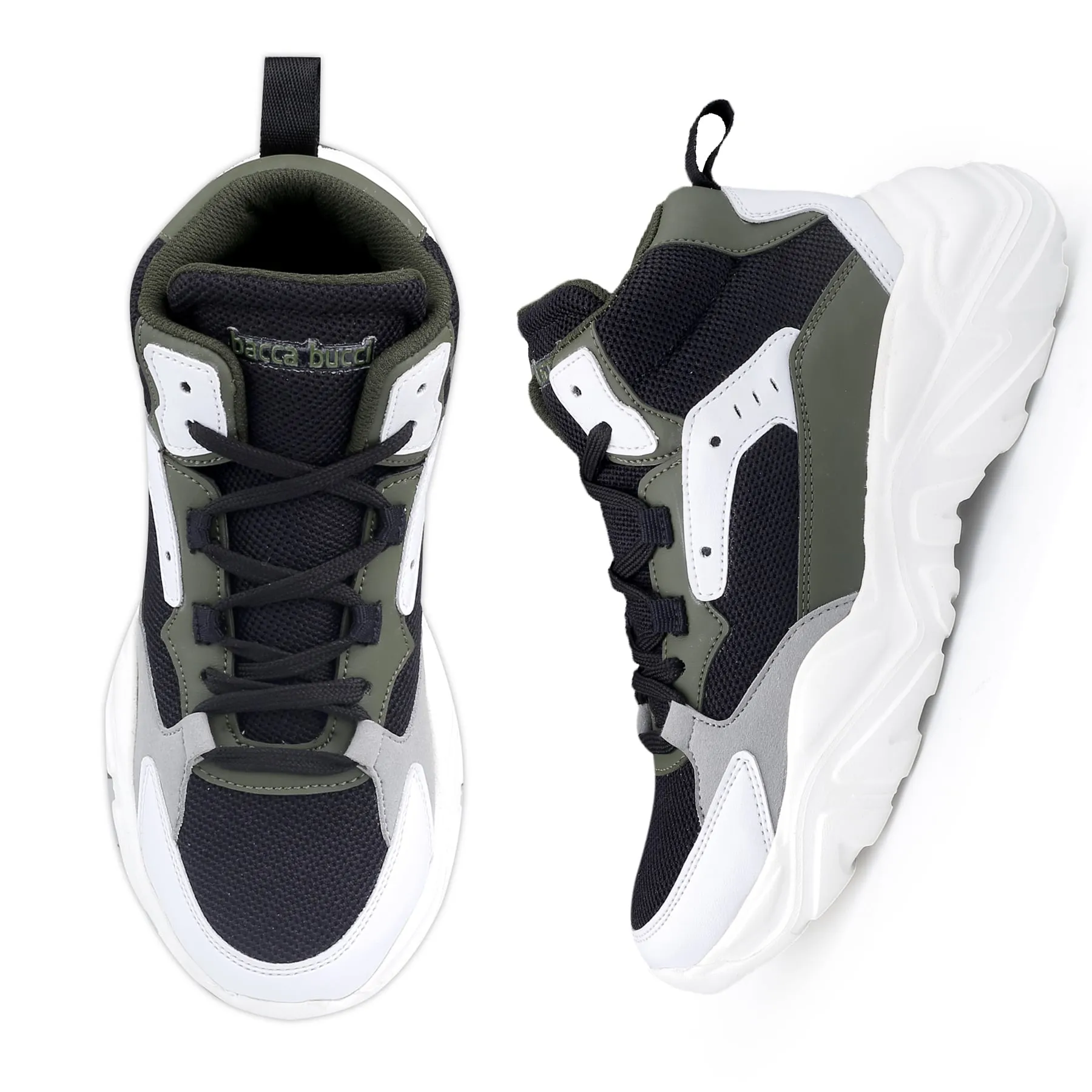 Bacca Bucci NYRA Sneakers de mode à plateforme mi-haute pour femmes | Sneakers volumineuses StreetWear