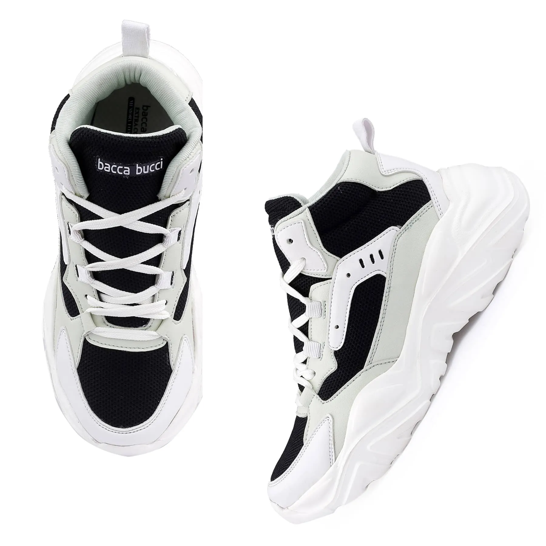 Bacca Bucci NYRA Sneakers de mode à plateforme mi-haute pour femmes | Sneakers volumineuses StreetWear