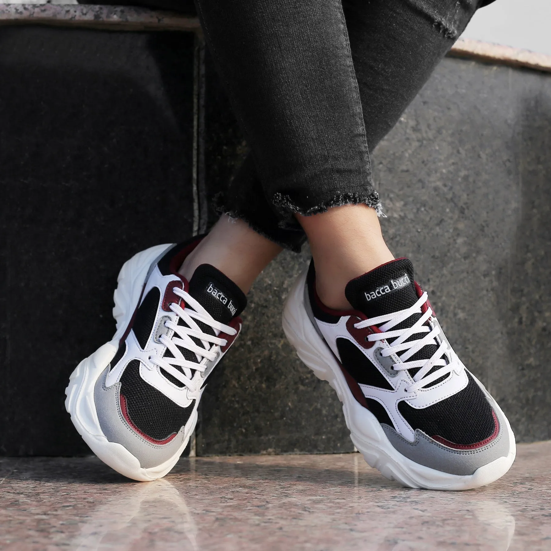 Bacca Bucci SPARK Chaussures de sport à plateforme basses en ColorBlock pour femmes | Sneakers streetwear volumineuses