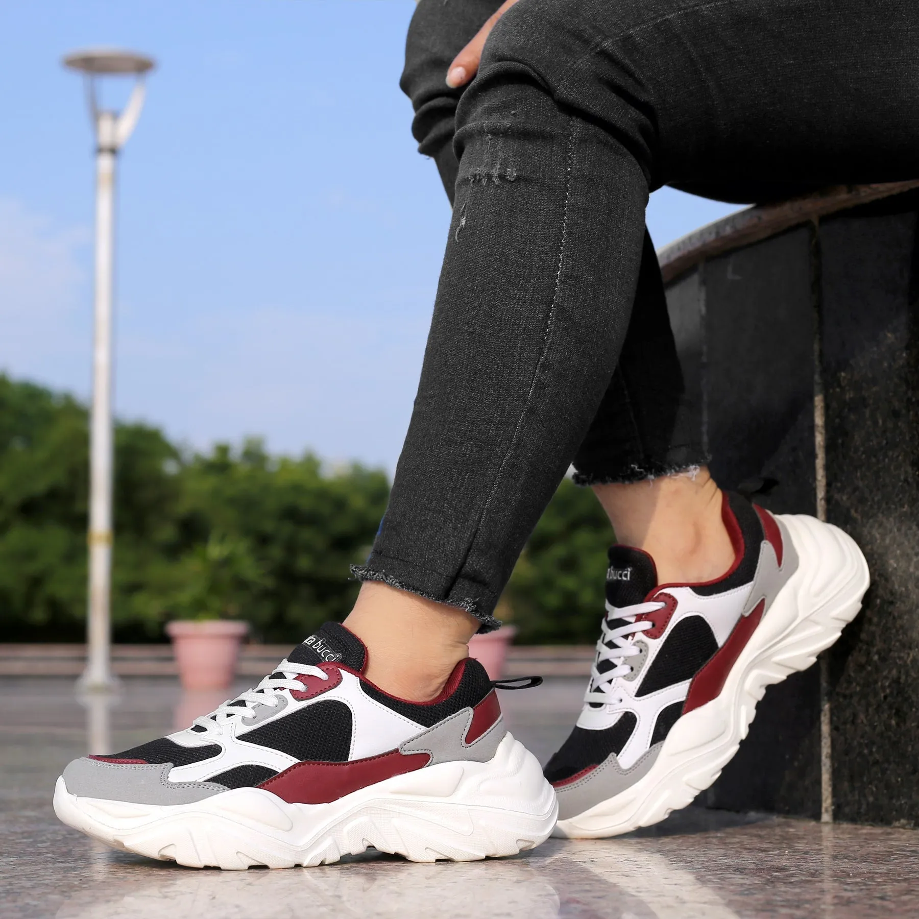 Bacca Bucci SPARK Chaussures de sport à plateforme basses en ColorBlock pour femmes | Sneakers streetwear volumineuses