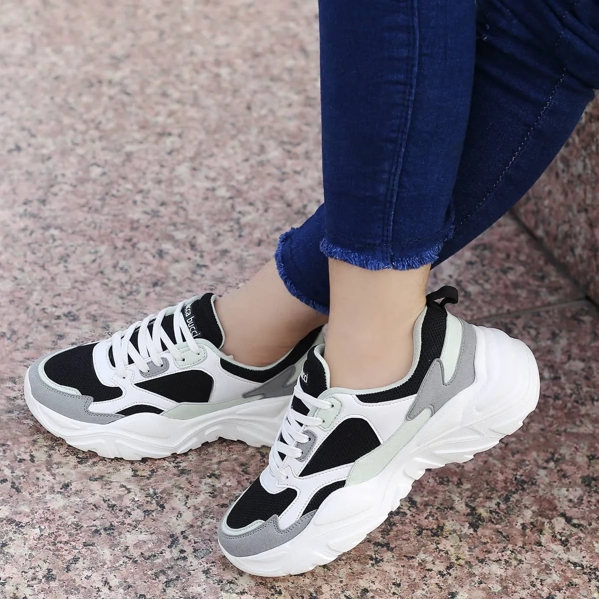 Bacca Bucci SPARK Chaussures de sport à plateforme basses en ColorBlock pour femmes | Sneakers streetwear volumineuses