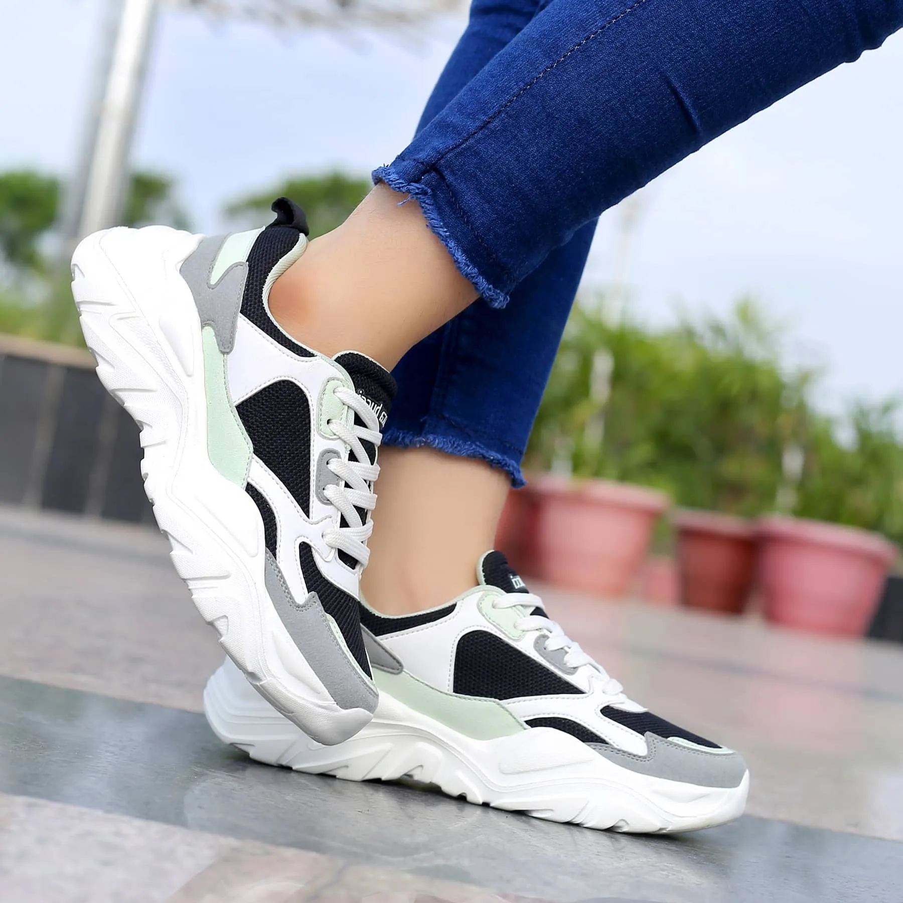 Bacca Bucci SPARK Chaussures de sport à plateforme basses en ColorBlock pour femmes | Sneakers streetwear volumineuses