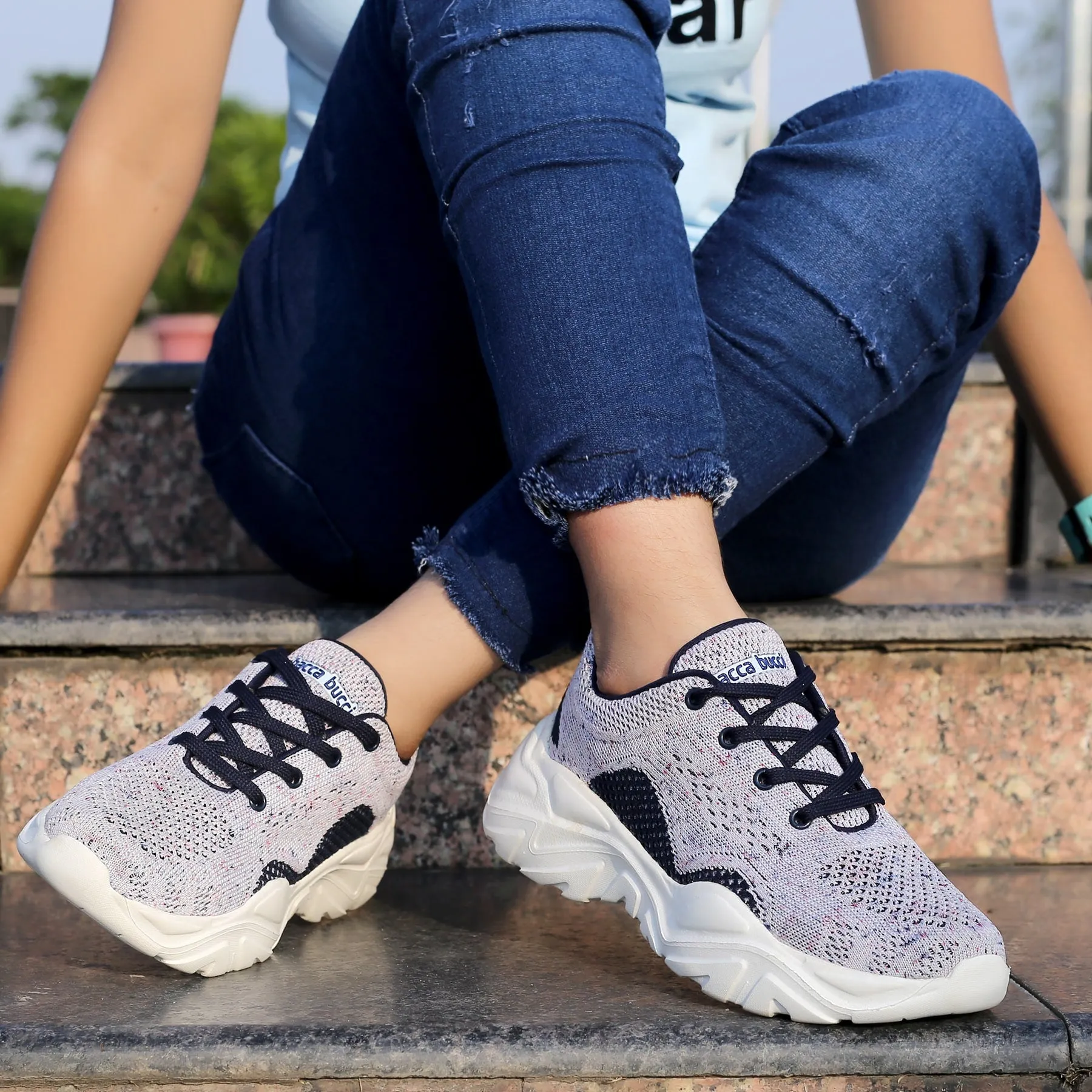 Bacca Bucci Femme CHARLOTTE Sneakers Mode à Plateforme Épaisse Basse