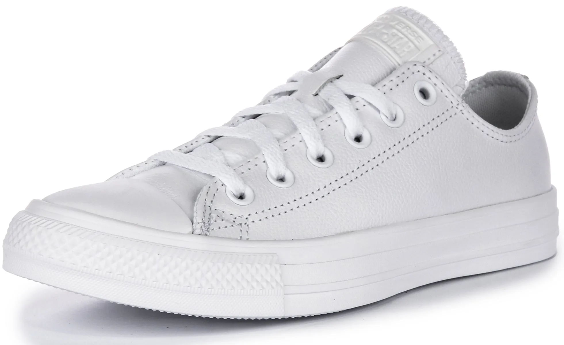 Converse All Star Low 136823C En Cuir Blanc Chaussures Converse