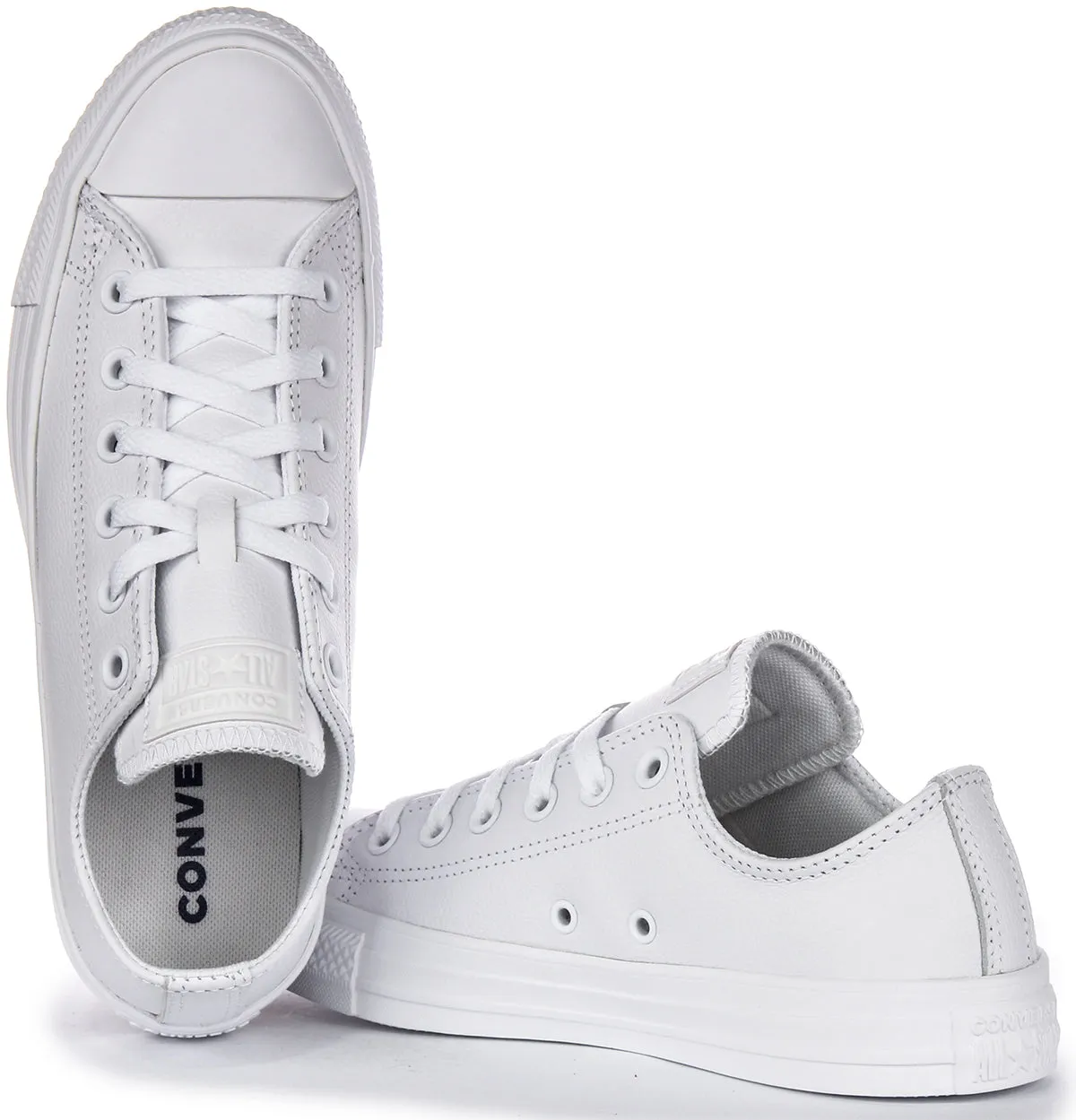Converse All Star Low 136823C En Cuir Blanc Chaussures Converse