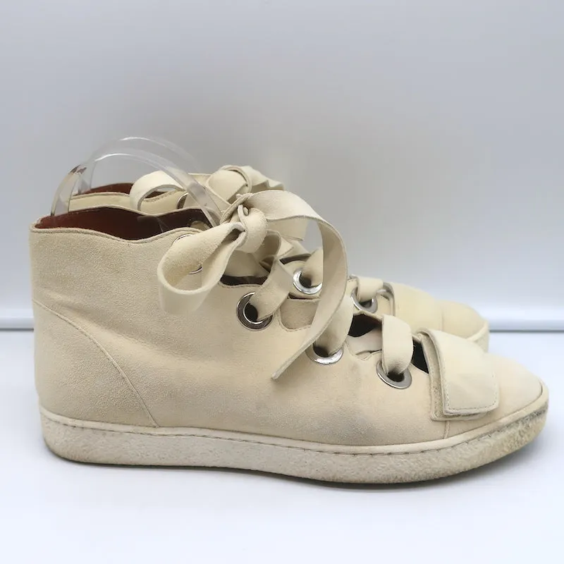 Derek Lam Baskets montantes à lacets en suédine ivoire Serena taille 37