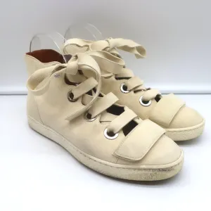 Derek Lam Baskets montantes à lacets en suédine ivoire Serena taille 37