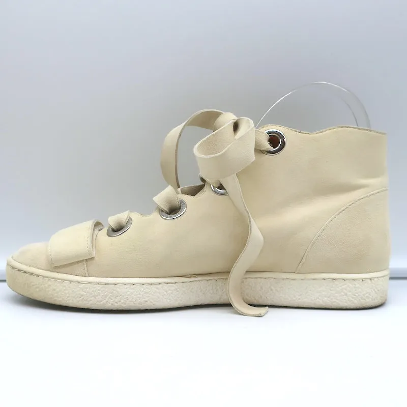 Derek Lam Baskets montantes à lacets en suédine ivoire Serena taille 37