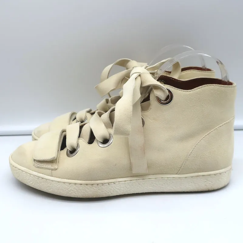 Derek Lam Baskets montantes à lacets en suédine ivoire Serena taille 37