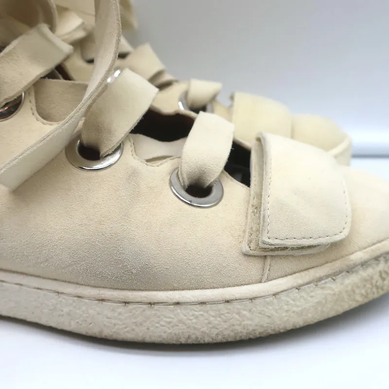Derek Lam Baskets montantes à lacets en suédine ivoire Serena taille 37