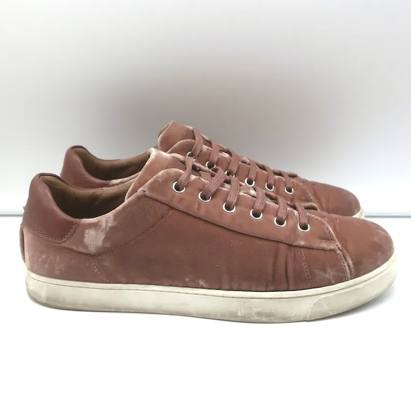 Gianvito Rossi Sneakers Basses en Velours Rose Poussiéreux Taille 39