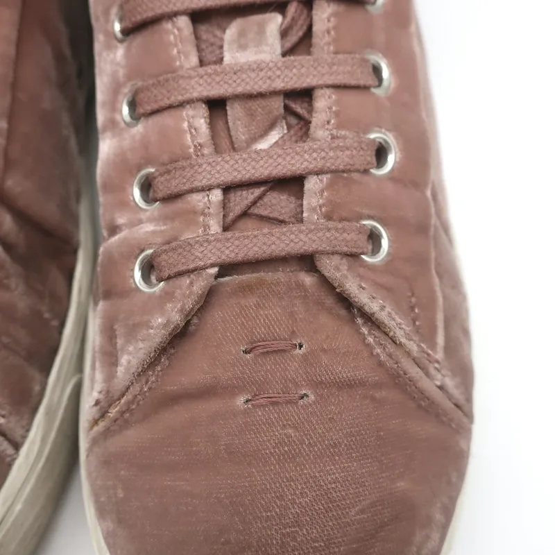 Gianvito Rossi Sneakers Basses en Velours Rose Poussiéreux Taille 39