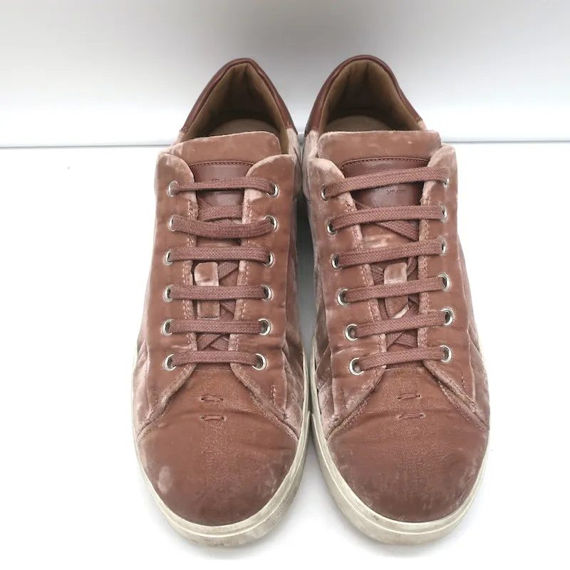 Gianvito Rossi Sneakers Basses en Velours Rose Poussiéreux Taille 39