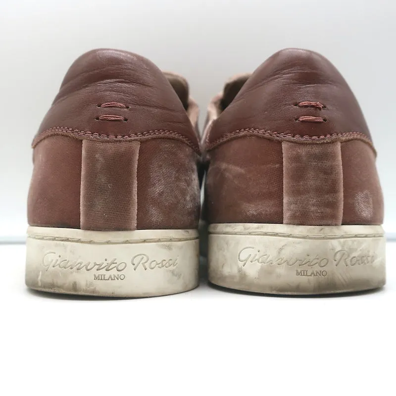 Gianvito Rossi Sneakers Basses en Velours Rose Poussiéreux Taille 39