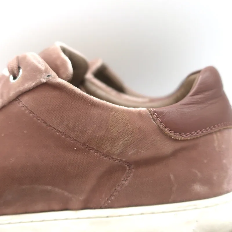 Gianvito Rossi Sneakers Basses en Velours Rose Poussiéreux Taille 39