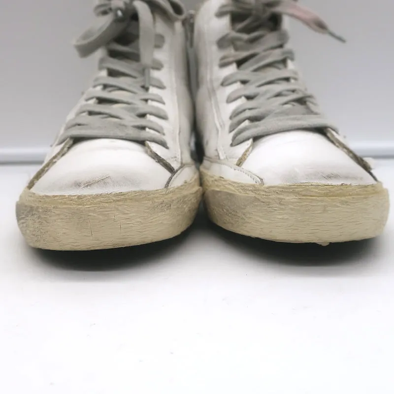 Golden Goose Francy Sneakers Hautes en Cuir Blanc avec Finitions Camouflage Taille 36