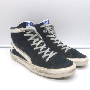 Golden Goose Slide Denim & Suede Sneakers Hautes Marine Taille 40