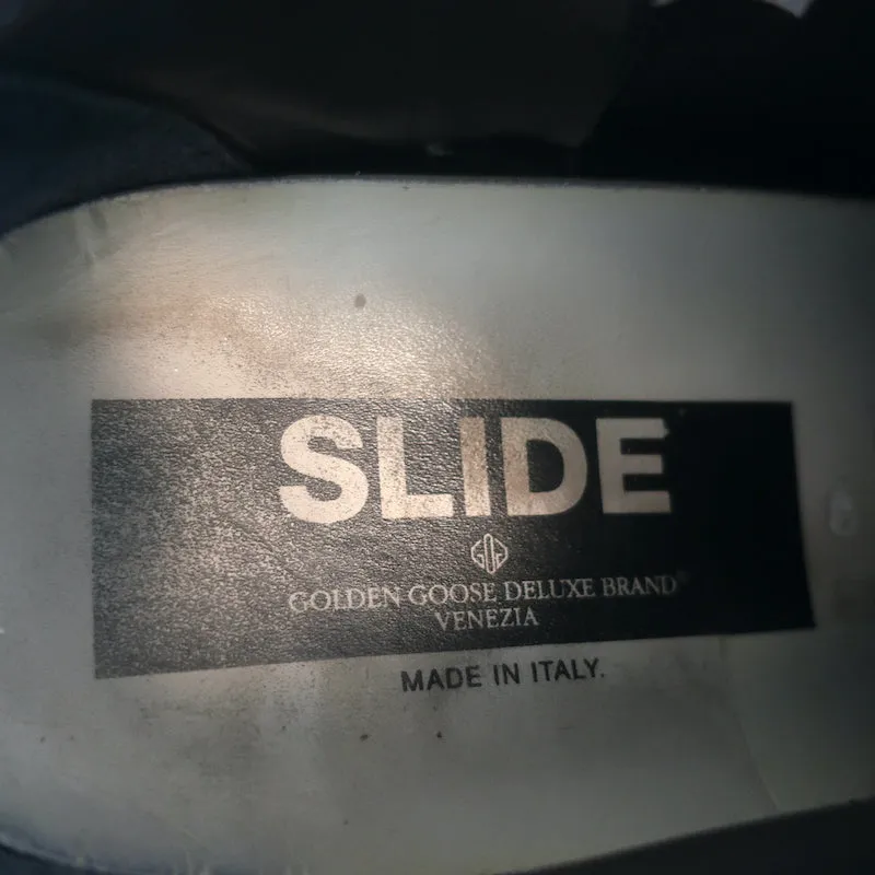 Golden Goose Slide Denim & Suede Sneakers Hautes Marine Taille 40