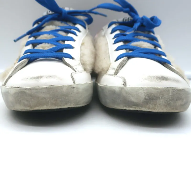 Golden Goose Superstar Basket Basses en Cuir Blanc avec Doublure en Mouton Taille 36 NEUVE