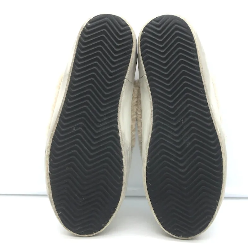 Golden Goose Superstar Basket Basses en Cuir Blanc avec Doublure en Mouton Taille 36 NEUVE
