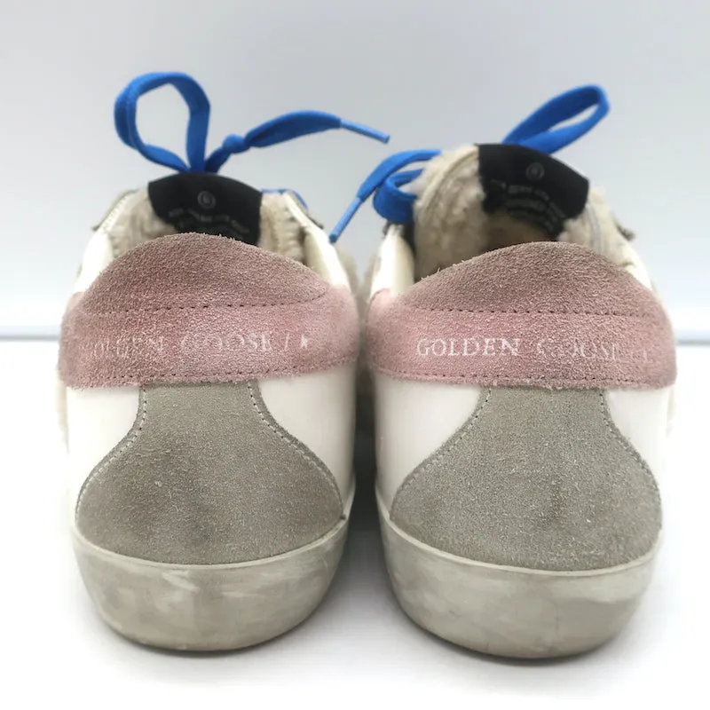Golden Goose Superstar Basket Basses en Cuir Blanc avec Doublure en Mouton Taille 36 NEUVE