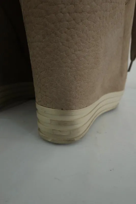 Hogan Rebel Wedge Sneakers en cuir beige Taille 39.5 à lacets haut