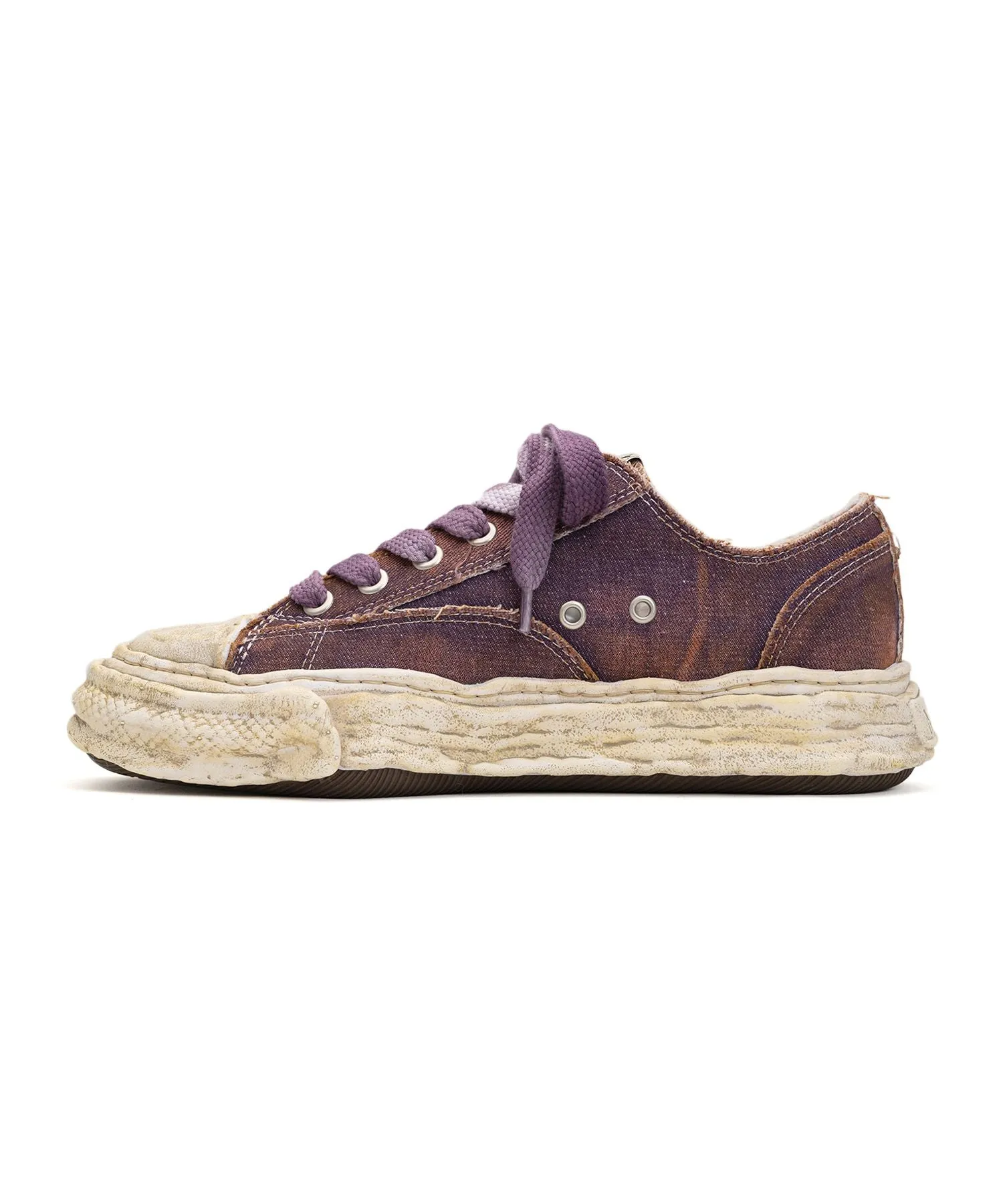 Maison Mihara Yasuhiro PETERSON 23 / baskets basses en denim lavé à semelle originale - Violet