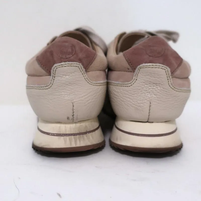 Massimo Dutti Baskets Basses Plateforme Suédé Nude & Cuir Taille 36