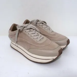 Massimo Dutti Baskets Basses Plateforme Suédé Nude & Cuir Taille 36