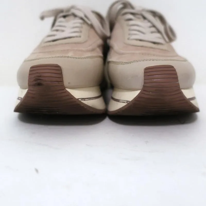 Massimo Dutti Baskets Basses Plateforme Suédé Nude & Cuir Taille 36