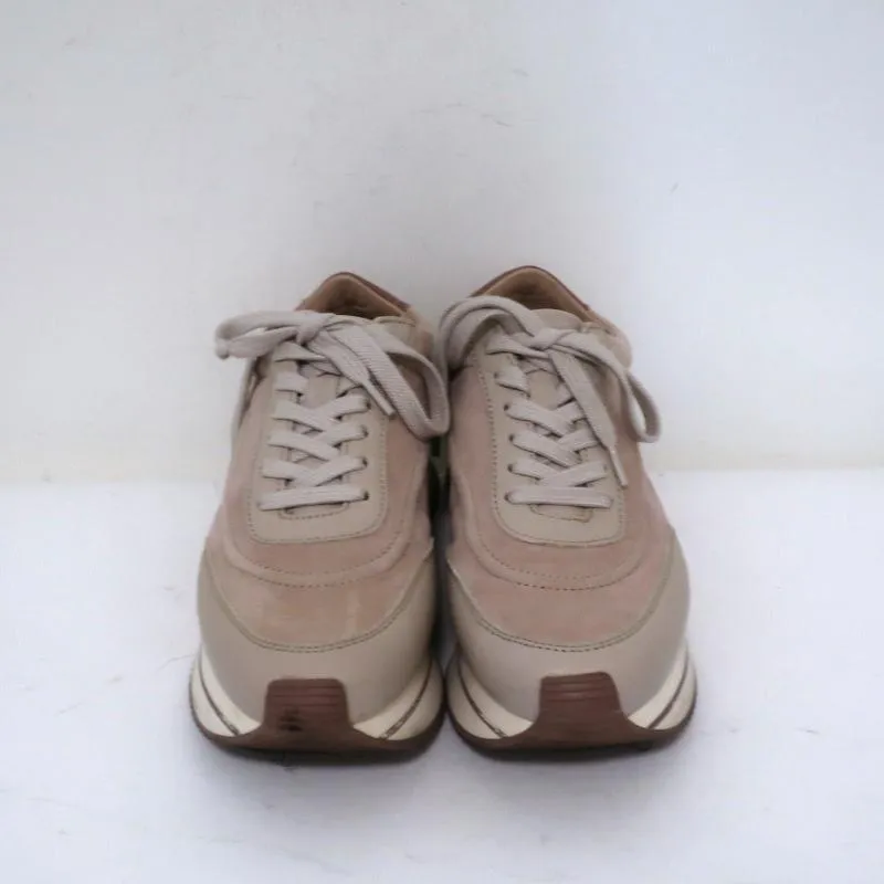 Massimo Dutti Baskets Basses Plateforme Suédé Nude & Cuir Taille 36
