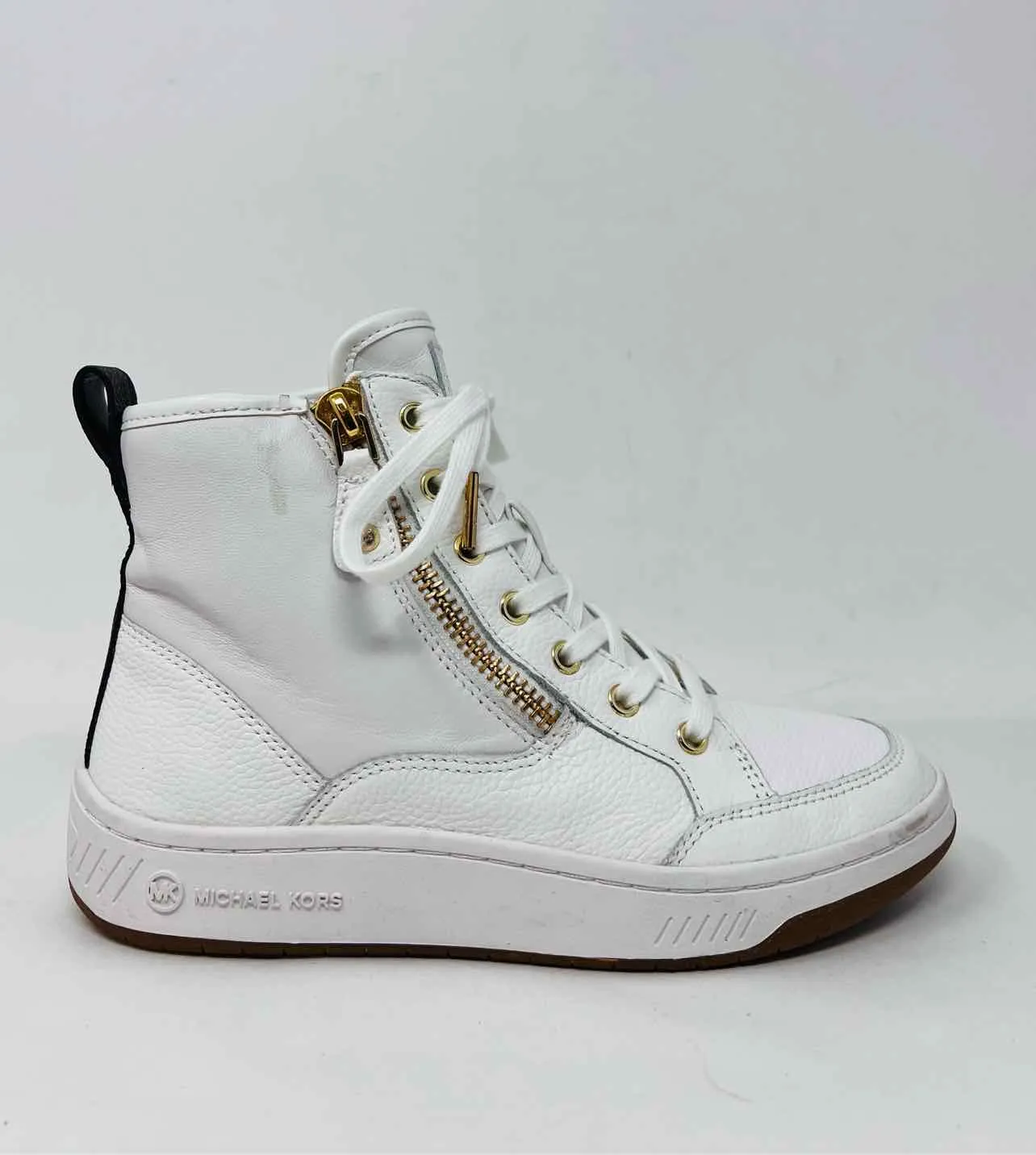Chaussures en cuir Michael Kors taille 5 avec lacets blanc/brun/doré