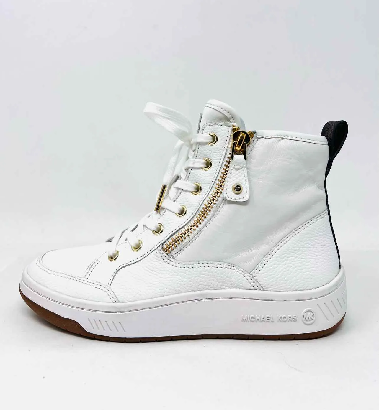Chaussures en cuir Michael Kors taille 5 avec lacets blanc/brun/doré