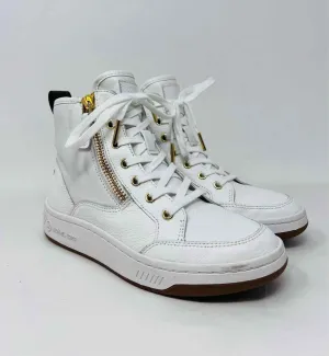 Chaussures en cuir Michael Kors taille 5 avec lacets blanc/brun/doré