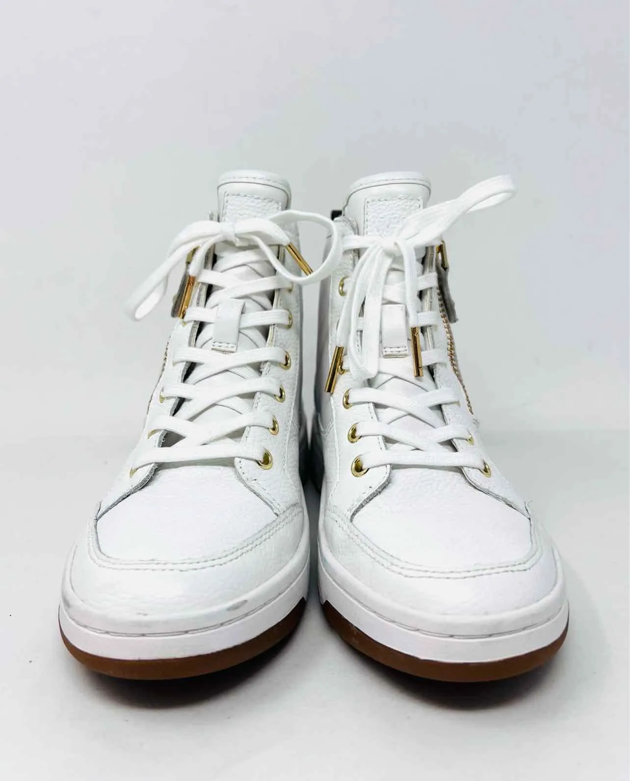 Chaussures en cuir Michael Kors taille 5 avec lacets blanc/brun/doré