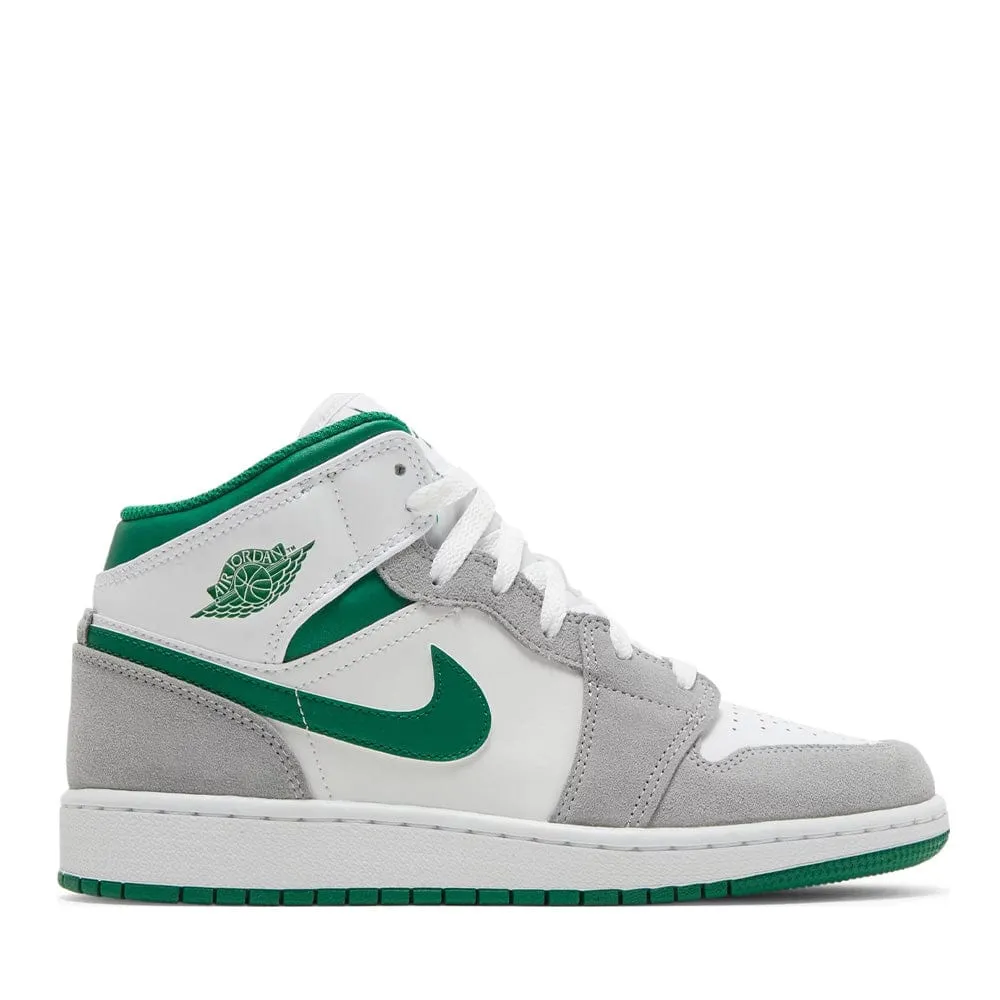 NIKE AIR JORDAN1 MID SE VERT PIN GRIS GS (NEUF) NEUF