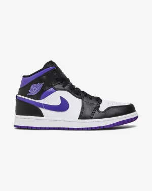 NIKE AIR JORDAN1 MID BLANC NOIR VIOLET