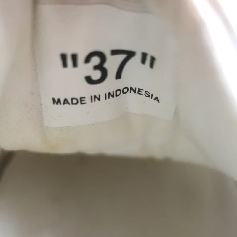 Off-White Sneakers Basses Vulcanisées en Toile Blanche & Suède Rose Vif Taille 37