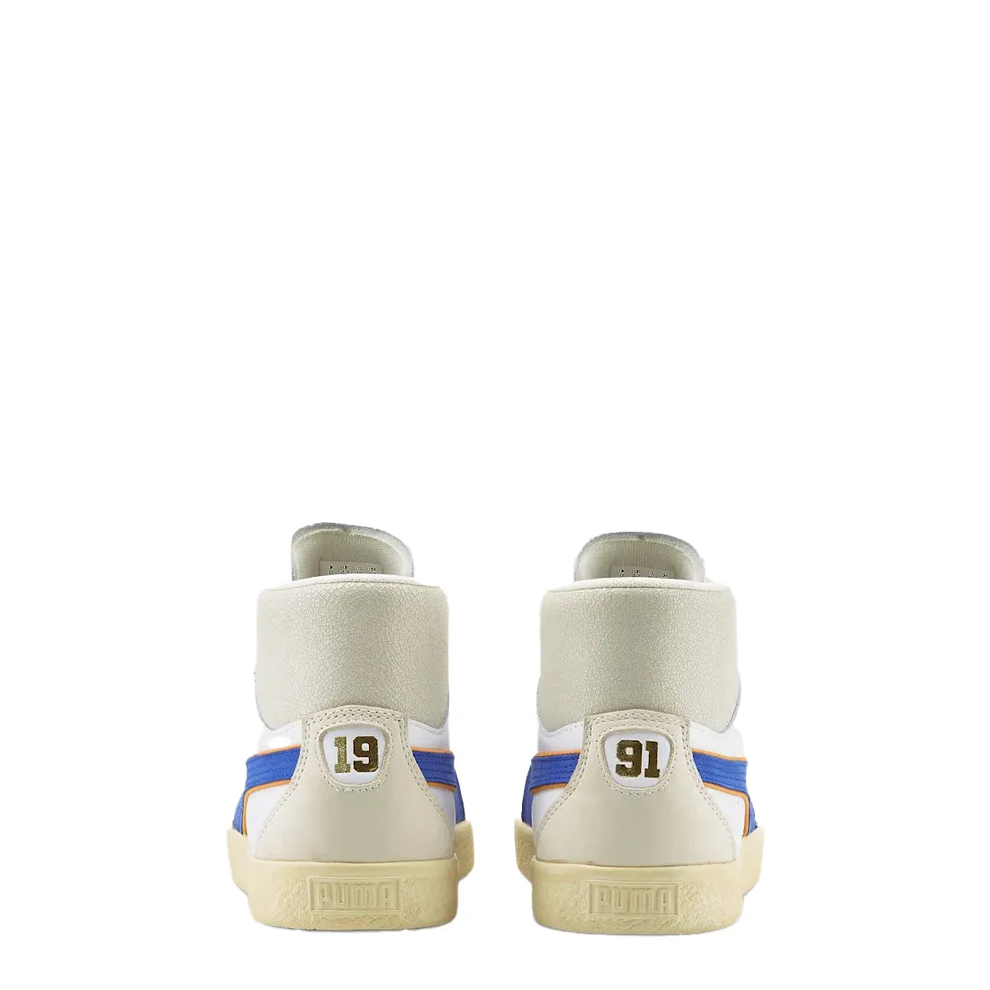 Puma Clyde Mid Bball Rhuigi Entraîneur Femme Blanc Puma / Bleu Royal Saphir