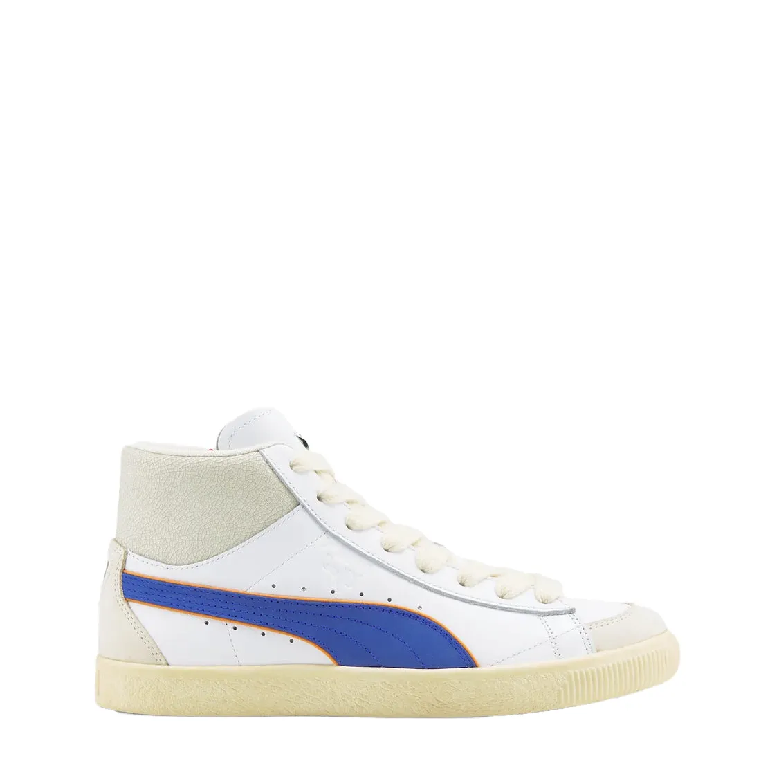 Puma Clyde Mid Bball Rhuigi Entraîneur Femme Blanc Puma / Bleu Royal Saphir
