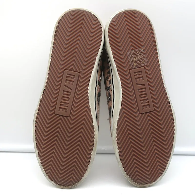 RE/DONE Basket skate basse années 70 en toile imprimée léopard délavée taille 40 NEUVE