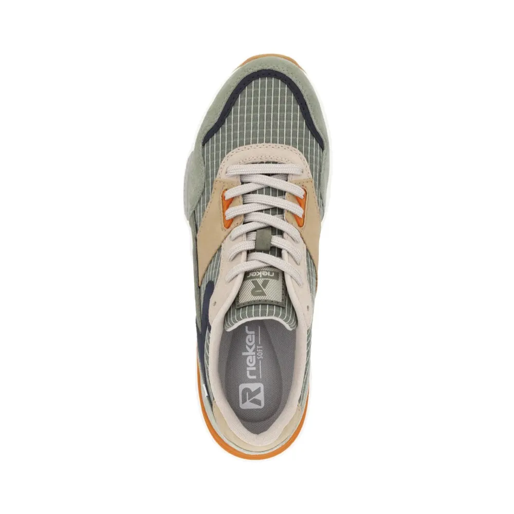 Rieker Chaussure de Sport Justus 02 pour Homme en Pistache/Pazific/Olive