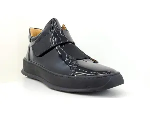 Baskets montantes en veau brillant noir