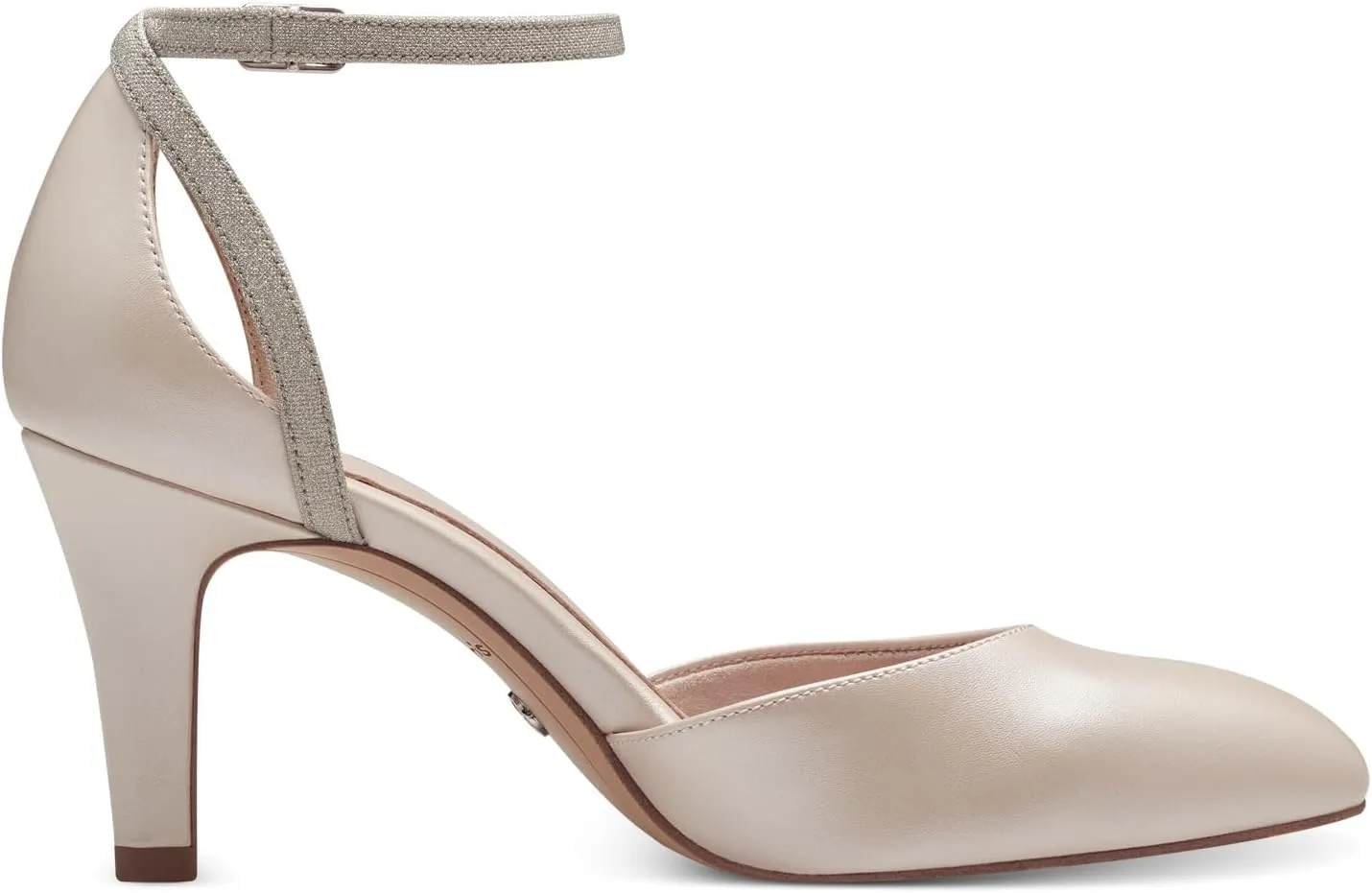 Tamaris Escarpin Brillant Rose Nacré avec Bride Étincelante