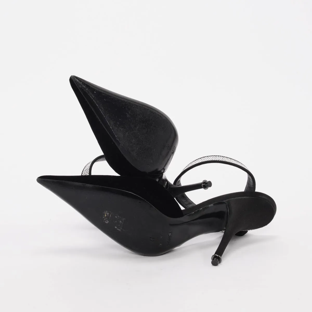 Tom Ford Escarpins Asymétriques en Velours Noir avec Cristaux Pointure 37