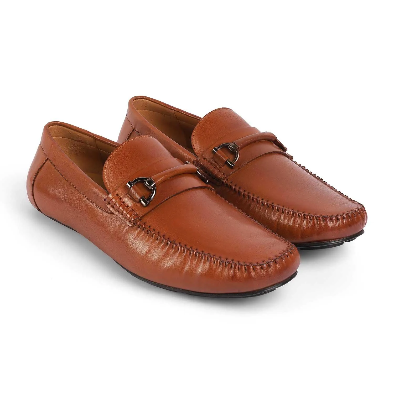 Tresmode Salvo Tan Mocassins de conduite en cuir pour homme