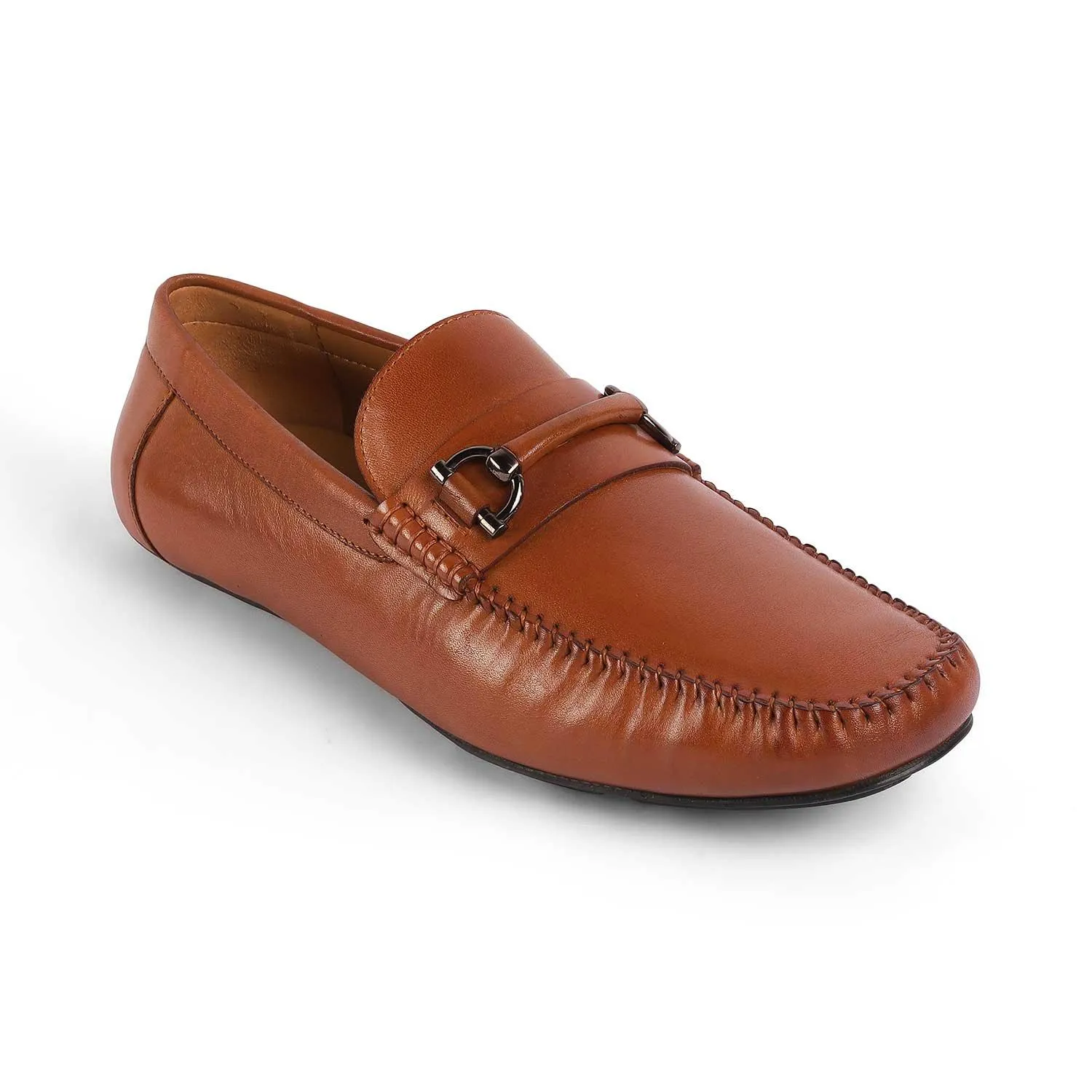 Tresmode Salvo Tan Mocassins de conduite en cuir pour homme