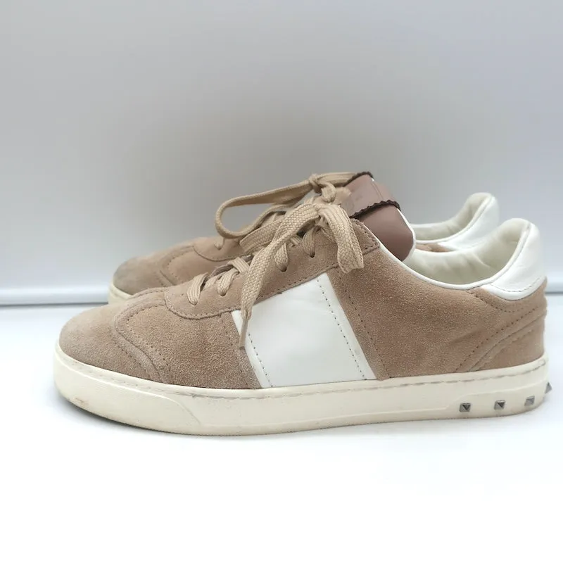 Valentino Flycrew Baskets Basses en Suédine Rose Taille 38.5